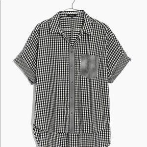 NWT Madewell Gingham Play Button Down